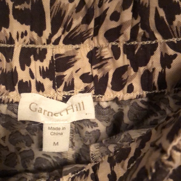 Garnet hill leopard tencel/linen cropped pants - Picture 7 of 9